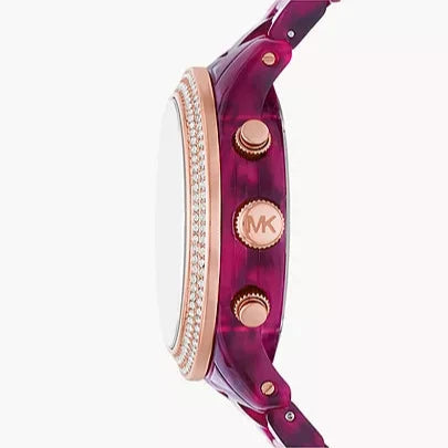 Michael Kors Runway Chronograph Red Dial Red Steel Strap Watch for Women - MK7425 Buy Now By Michael Kors