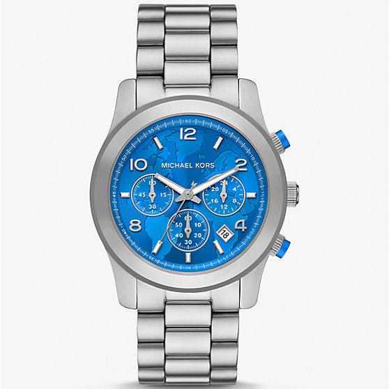 Michael Kors Runway Stop Hunger Blue Dial Silver Steel Strap Watch for Women - MK7427 Buy Now By Michael Kors