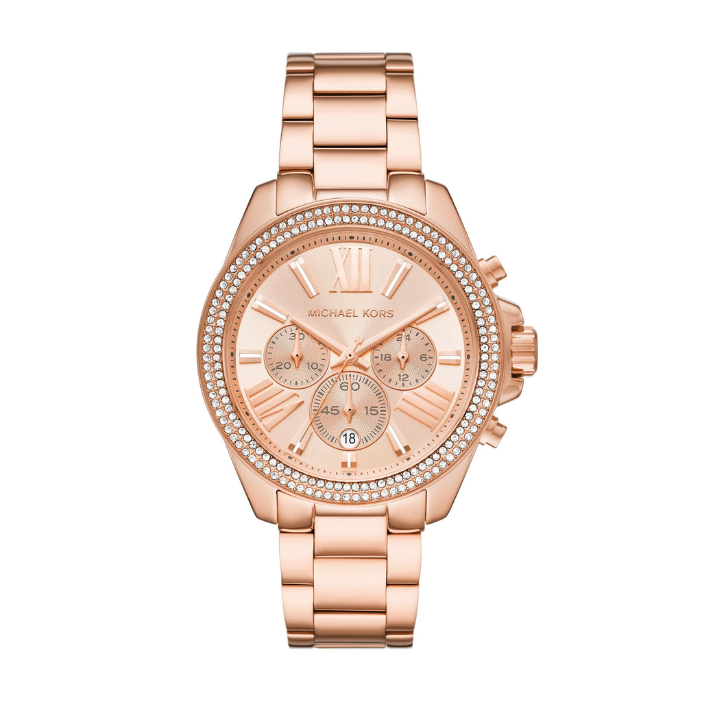 Michael Kors Wren Chronograph Rose Gold Dial Rose Gold Steel Strap Watch for Women - MK7430 Buy Now By Michael Kors