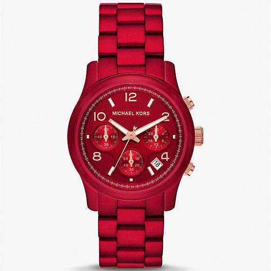 Michael Kors Runway Analog Chronograph Red Dial Red Steel Strap Watch for Women - MK7436 Buy Now By Michael Kors