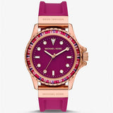 Michael Kors Everest Pave Crystals Pink Dial Pink Rubber Strap Watch for Women - MK7441 Buy Now By Michael Kors