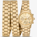 Michael Kors Runway 18K Gold-Plated Triple Wrap Gold Dial Gold Steel Strap Watch for Women - MK7450 Buy Now By Michael Kors
