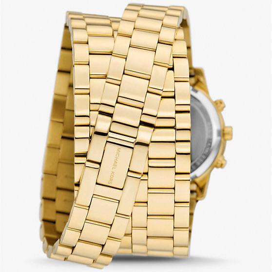 Michael Kors Runway 18K Gold-Plated Triple Wrap Gold Dial Gold Steel Strap Watch for Women - MK7450 Buy Now By Michael Kors