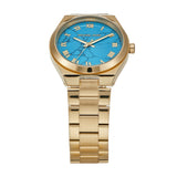Michael Kors Lennox Analog Blue Dial Gold Steel Strap Watch for Women - MK7460 Buy Now By Michael Kors