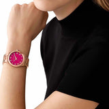 Michael Kors Lennox Analog Pink Dial Rose Gold Steel Strap Watch for Women - MK7462 Buy Now By Michael Kors