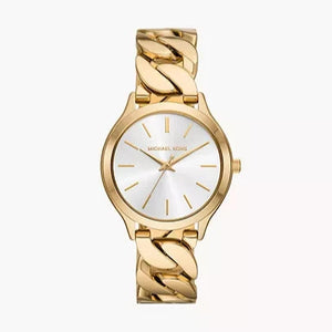 Michael Kors Runway Three-Hand White Dial Gold Steel Strap Watch for Women - MK7472 Buy Now By Michael Kors