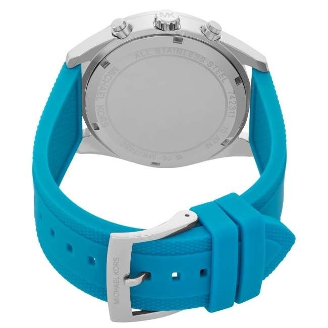 Michael Kors Hadyn Analog Silver Dial Blue Rubber Strap Watch for Women - MK7485 Buy Now By Michael Kors