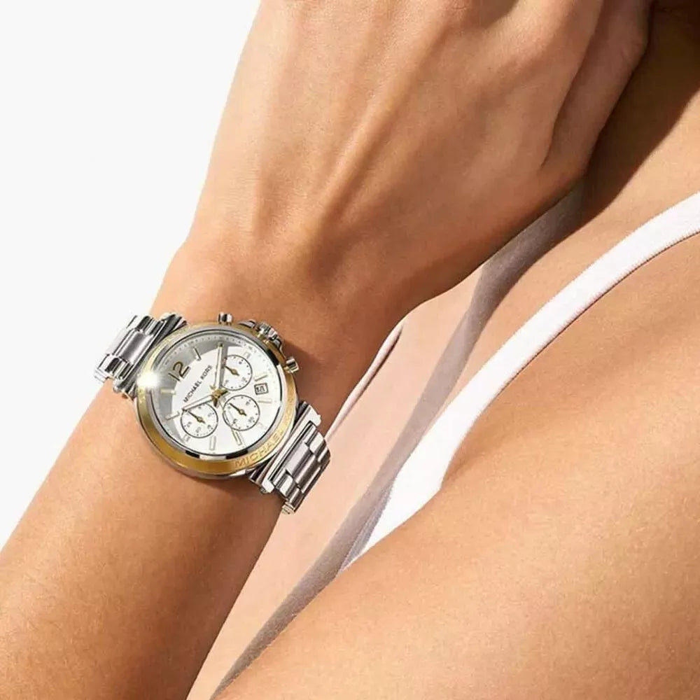 Michael Kors Maren Chronograph Silver Dial Silver Steel Strap Watch for Women - MK7495 Buy Now By Michael Kors