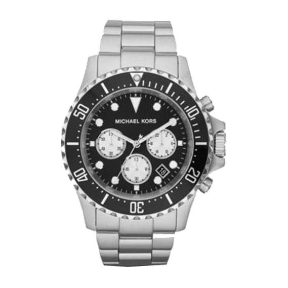 Michael Kors Everest Chronograph Black Dial Silver Steel Strap Watch For Men - MK8256 Buy Now By Michael Kors