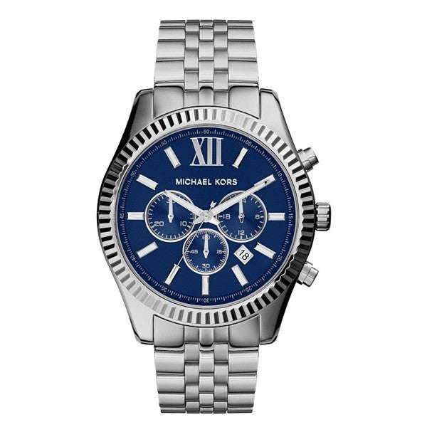 Michael Kors Lexington Chronograph Blue Dial Silver Steel Strap Watch for Men - MK8280 Buy Now By Michael Kors