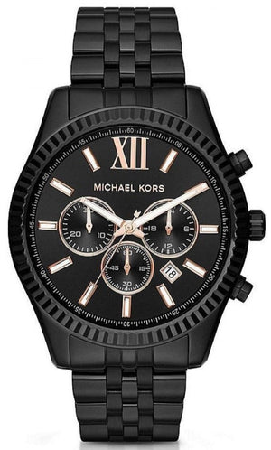 Michael Kors Lexington Chronograph Black Dial Black Steel Strap Watch For Men - MK8467 Buy Now By Michael Kors