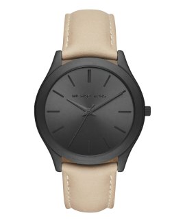 Michael Kors Slim Runway Black Dial Beige Leather Strap Watch For Men - MK8510 Buy Now By Michael Kors
