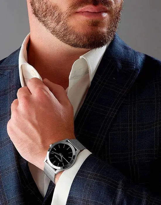 Michael Kors Slim Runway Analog Black Dial Silver Mesh Bracelet Watch For Men - MK8606 Buy Now By Michael Kors