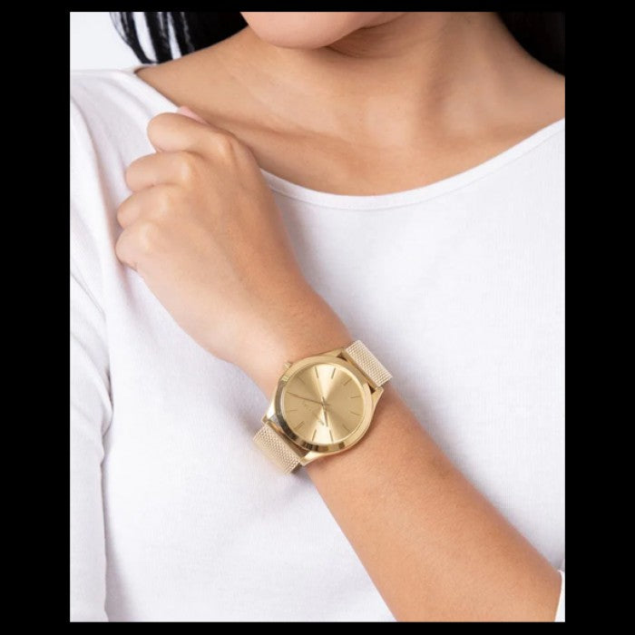 Michael Kors Slim Runway Quartz Gold Dial Gold Mesh Bracelet Watch For Women - MK8625 Buy Now By Michael Kors
