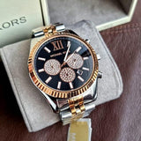 Michael Kors Lexington Chronograph Crystals Black Dial Two Tone Steel Strap Watch for Men - MK8714 Buy Now By Michael Kors