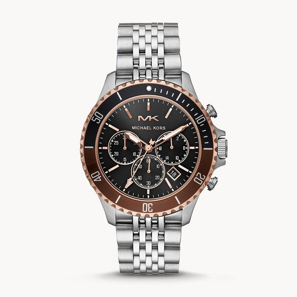 Michael Kors Bayville Chronograph Black Dial Silver Steel Strap Watch For Men - MK8725 Buy Now By Michael Kors