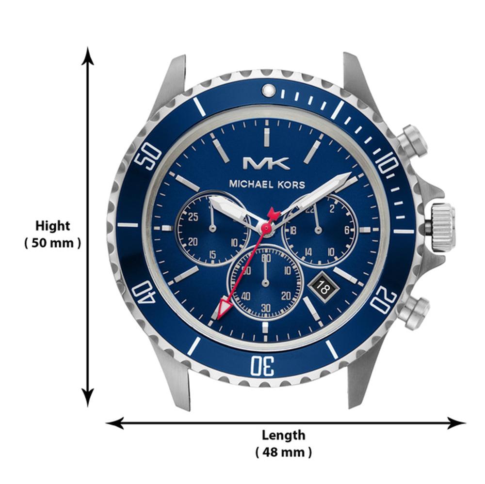 Michael Kors Bayville Chronograph Blue Dial Grey Steel Strap Watch For Men - MK8727 Buy Now By Michael Kors