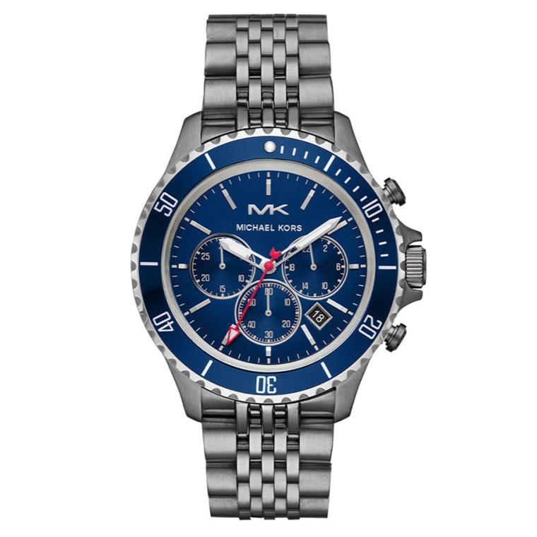 Michael Kors Bayville Chronograph Blue Dial Grey Steel Strap Watch For Men - MK8727 Buy Now By Michael Kors