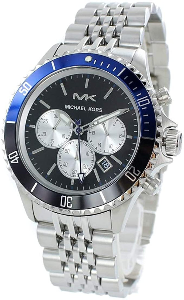 Michael Kors Bayville Chronograph Black Dial Silver Steel Strap Watch For Men - MK8749 Buy Now By Michael Kors