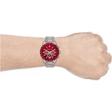 Michael Kors Layton Chronograph Red Dial Silver Steel Strap Watch For Men - MK8822 Buy Now By Michael Kors