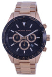 Michael Kors Layton Chronograph Black Dial Rose Gold Steel Strap Watch For Men - MK8824 Buy Now By Michael Kors