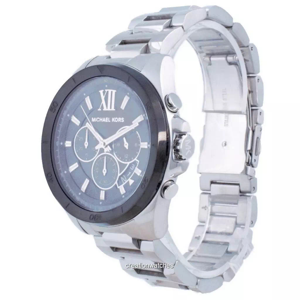 Michael Kors Brecken Chronograph Black Dial Silver Steel Strap Watch For Men - MK8847 Buy Now By Michael Kors