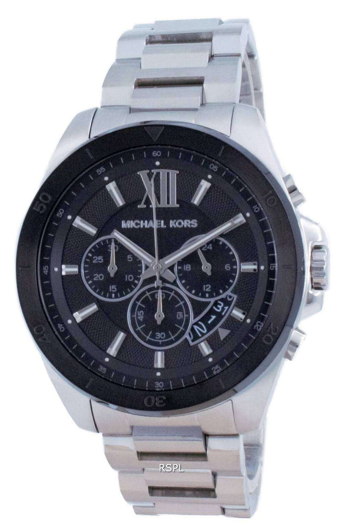 Michael Kors Brecken Chronograph Black Dial Silver Steel Strap Watch For Men - MK8847 Buy Now By Michael Kors