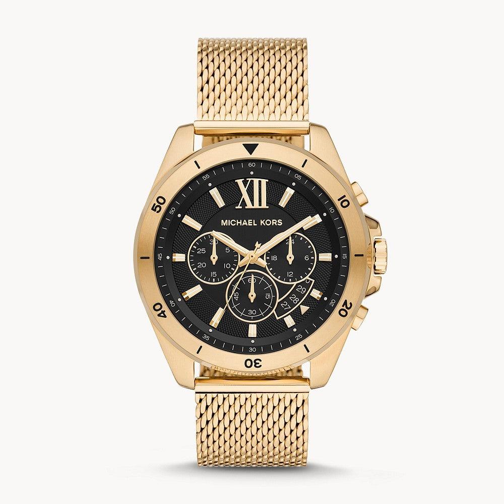 Michael Kors Brecken Chronograph Black Dial Gold Mesh Strap Watch For Men - MK8867 Buy Now By Michael Kors