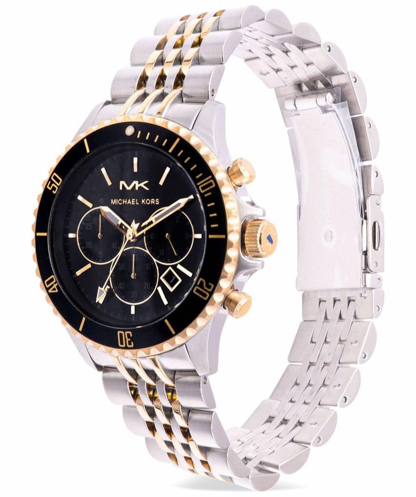 Michael Kors Bayville Chronograph Black Dial Two Tone Steel Strap Watch For Women - MK8872 Buy Now By Michael Kors