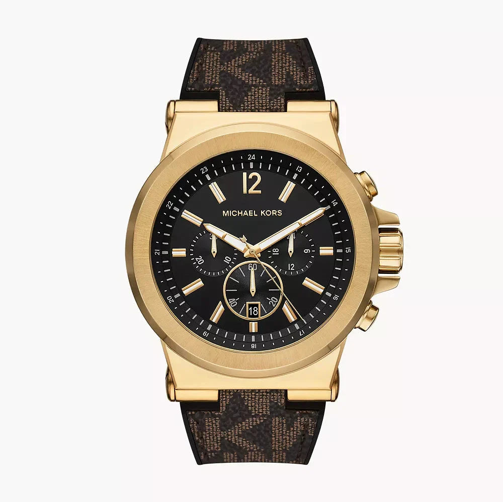 Michael Kors Dylan Chronograph Black Dial Brown Rubber Strap Watch For Men - MK8904 Buy Now By Michael Kors