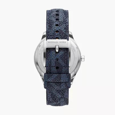 Michael Kors Benning Three Hand Silver Dial Blue Leather Strap Watch For Men - MK8930 Buy Now By Michael Kors