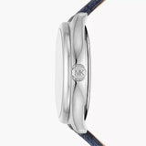 Michael Kors Benning Three Hand Silver Dial Blue Leather Strap Watch For Men - MK8930 Buy Now By Michael Kors