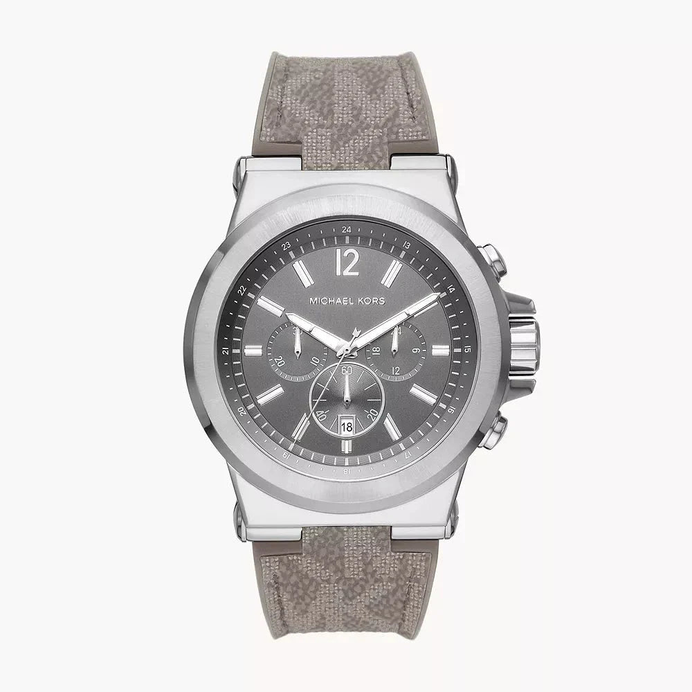 Michael Kors Dylan Chronograph Grey Dial Grey PVC Strap Watch For Men - MK8935 Buy Now By Michael Kors