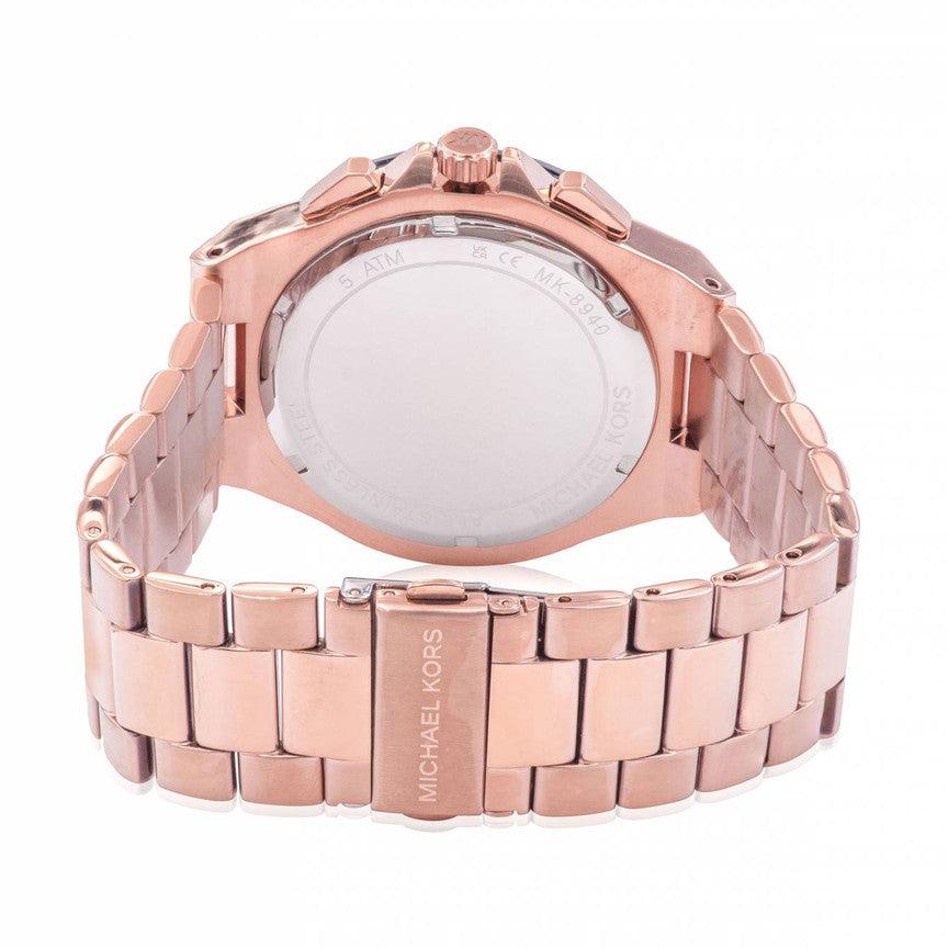 Michael Kors Lennox Chronograph Black Dial Rose Gold Steel Strap Watch For Men - MK8940 Buy Now By Michael Kors