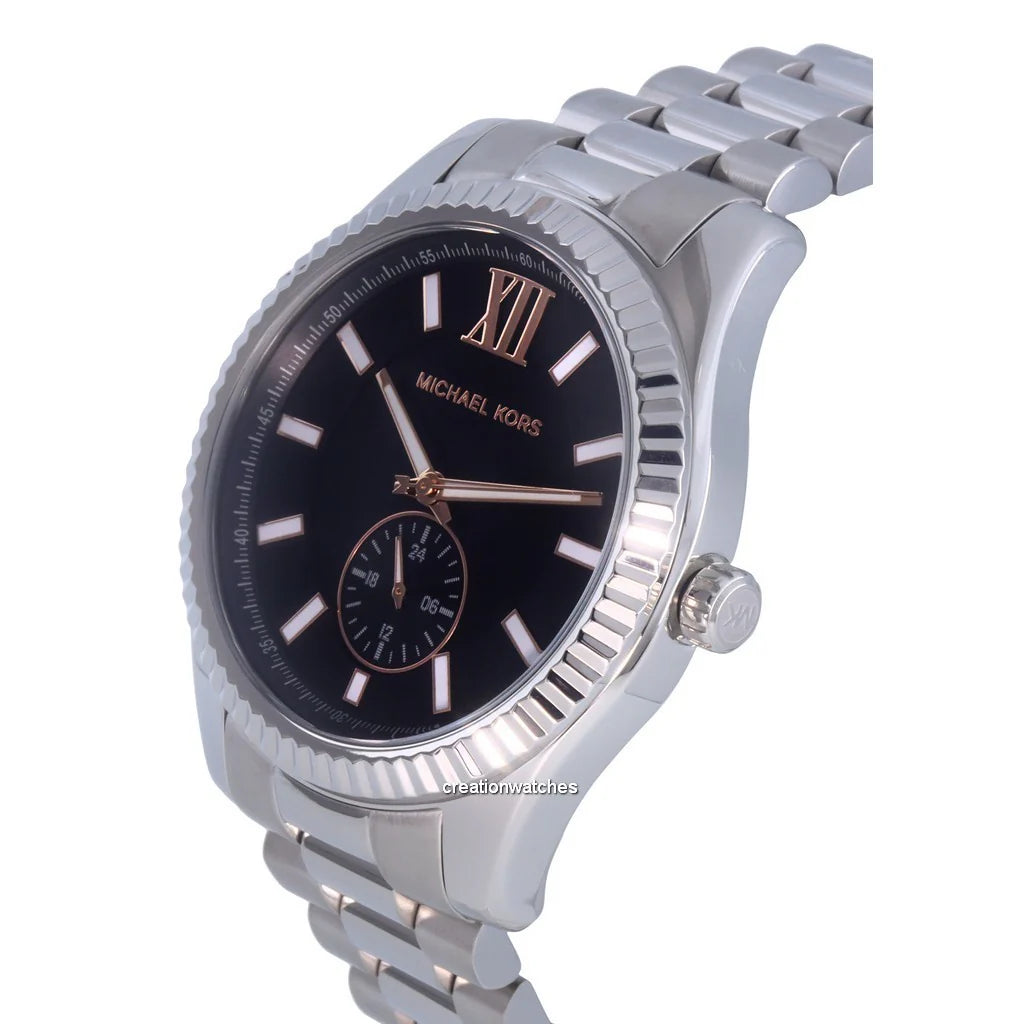 Michael Kors Lexington Quartz Black Dial Silver Steel Strap Watch For Women - MK8946 Buy Now By Michael Kors
