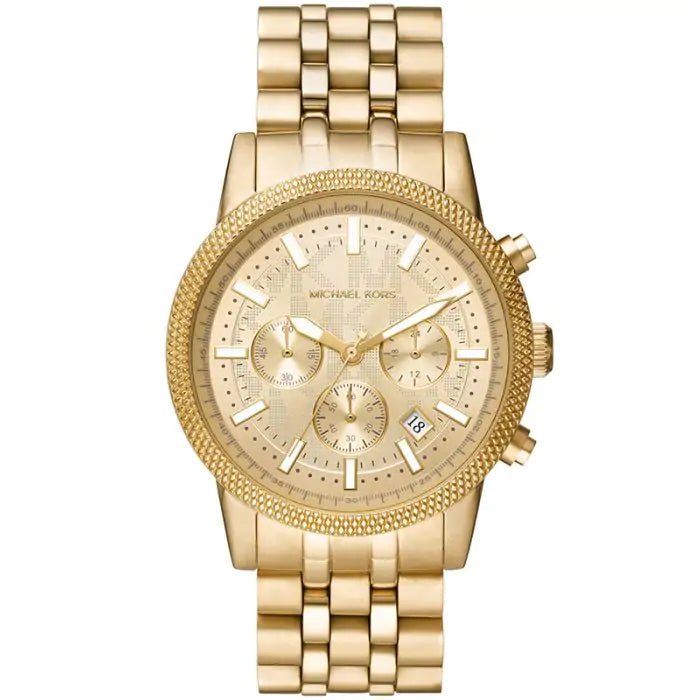 Michael Kors Hutton Chronograph Gold Dial Gold Steel Strap Watch For Men - MK8953 Buy Now By Michael Kors