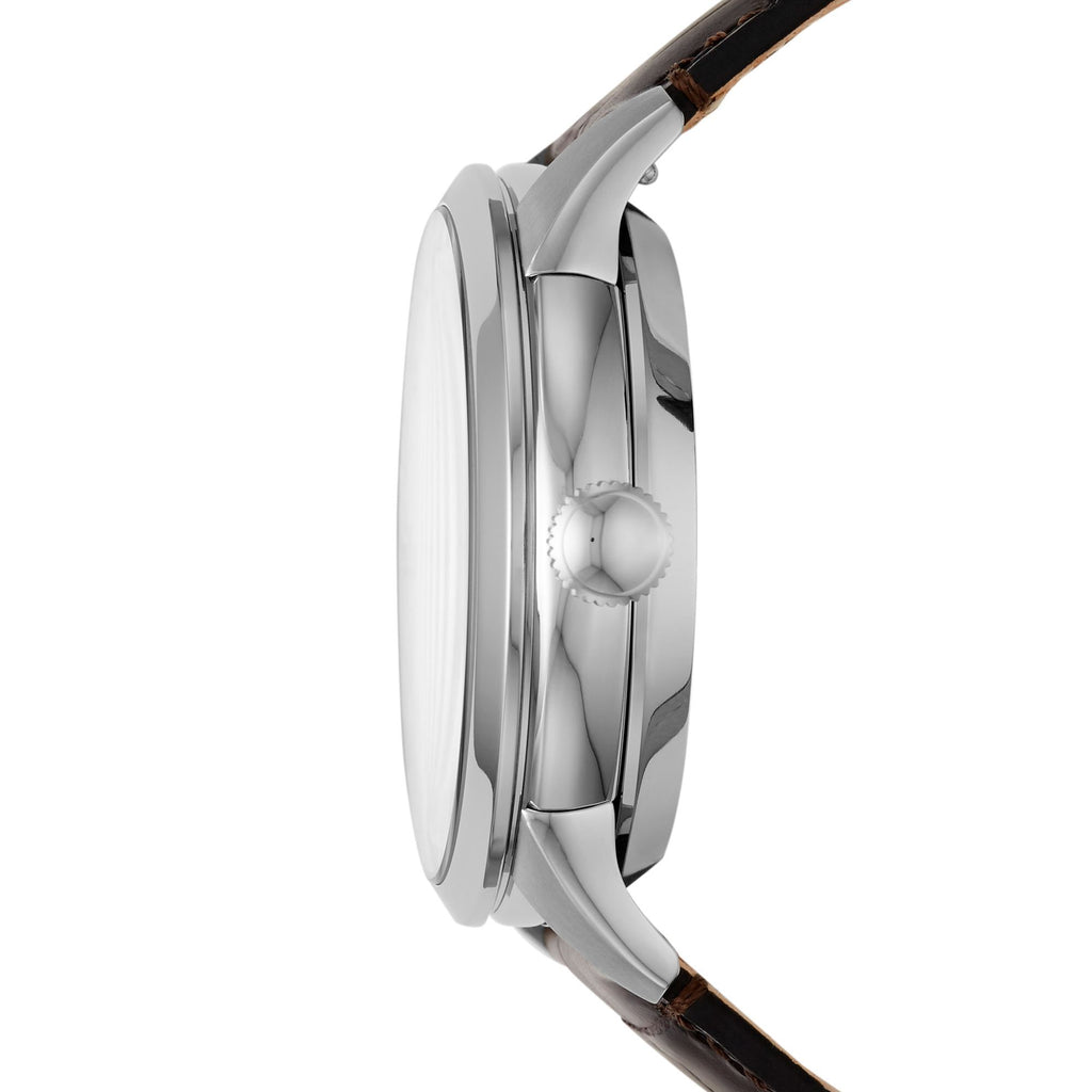 Fossil Townsman Automatic Chronograph White Dial Blue Leather Strap Watch for Men - ME3167 Buy Now By Fossil