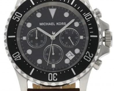 Michael Kors Everest Chronograph Black Dial Brown Leather Strap Watch For Men - MK9054 Buy Now By Michael Kors