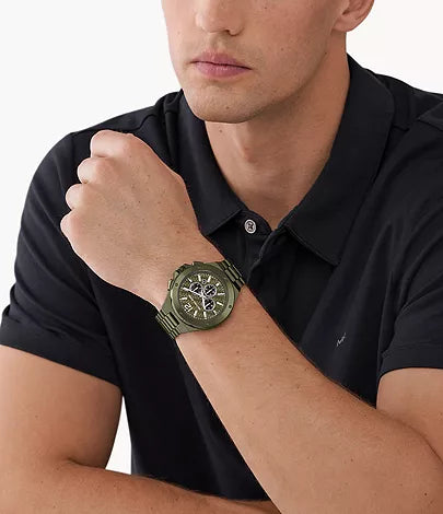 Michael Kors Lennox Chronograph Green Dial Green Steel Strap Watch For Men - MK9103 Buy Now By Michael Kors