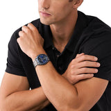 Michael Kors Accelerator Chronograph Blue Dial Grey Steel Strap Watch For Men - MK9111 Buy Now By Michael Kors