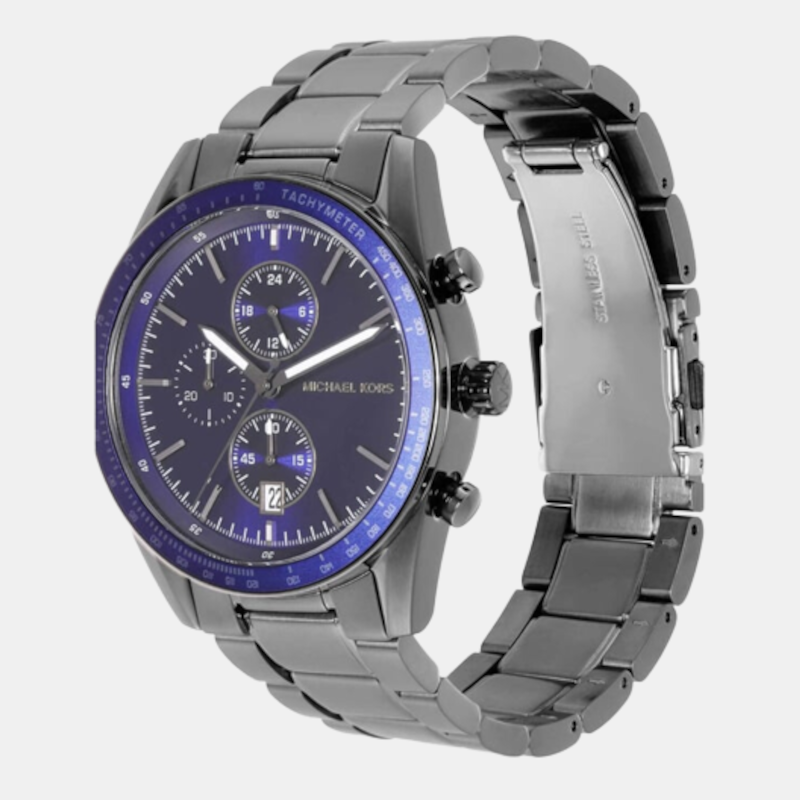 Michael Kors Accelerator Chronograph Blue Dial Grey Steel Strap Watch For Men - MK9111 Buy Now By Michael Kors