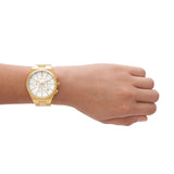 Michael Kors Lennox Chronograph White Dial Gold Steel Strap Watch For Men - MK9120 Buy Now By Michael Kors