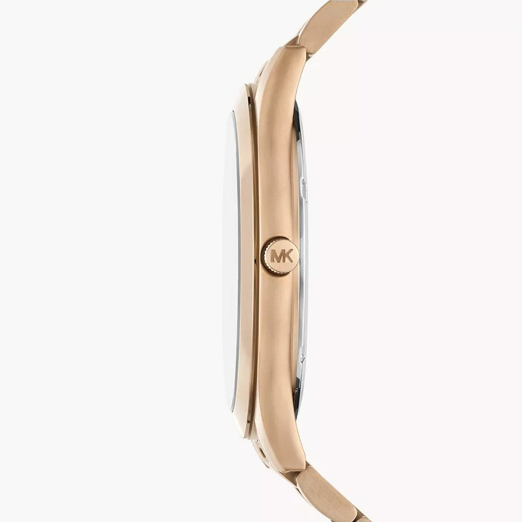 Michael Kors Slim Runway Three-Hand Gold Dial Gold Steel Strap Watch for Women - MK9122 Buy Now By Michael Kors
