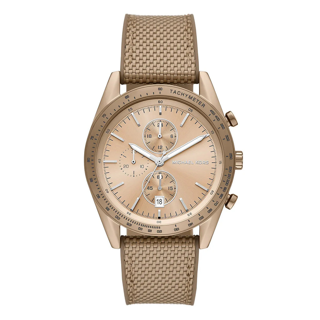 Michael Kors Warren Chronograph Beige Dial Beige Nylon Strap Watch for Men - MK9145 Buy Now By Michael Kors