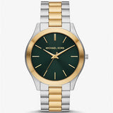 Michael Kors Slim Runway Quartz Green Dial Two Tone Steel Strap Watch for Women - MK9149 Buy Now By Michael Kors