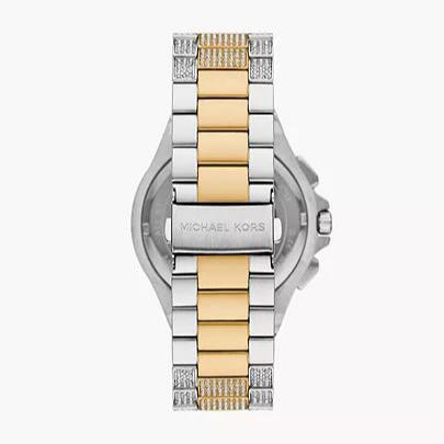 Michael Kors Lennox Pave Crystals Chronograph White Dial Two Tone Steel Strap Watch for Men - MK9150 Buy Now By Michael Kors