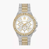 Michael Kors Lennox Pave Crystals Chronograph White Dial Two Tone Steel Strap Watch for Men - MK9150 Buy Now By Michael Kors