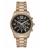 Michael Kors Lexington Chronograph Black Dial Gold Steel Strap Watch for Men - MK9155 Buy Now By Michael Kors