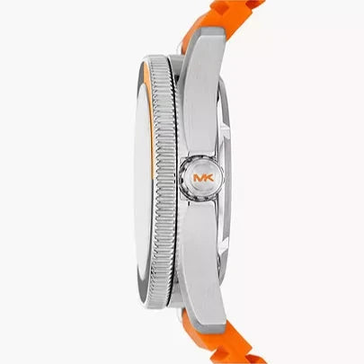 Michael Kors Maritime Three-Hand Analog Black Dial Orange Silicone Strap Watch for Men - MK9157 Buy Now By Michael Kors