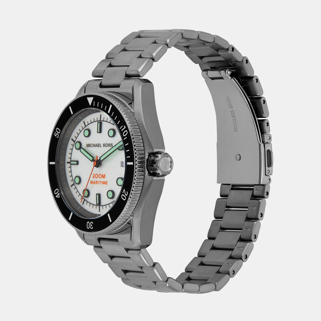 Michael Kors Maritime Three-Hand White Dial Grey Steel Strap Watch for Men - MK9163 Buy Now By Michael Kors